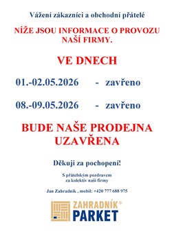 PROVOZ FIRMY -  květen 2026